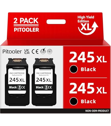 On_ink 15  WEKVA Encre for Canon 245 246 XL - Black Ink Cartridges